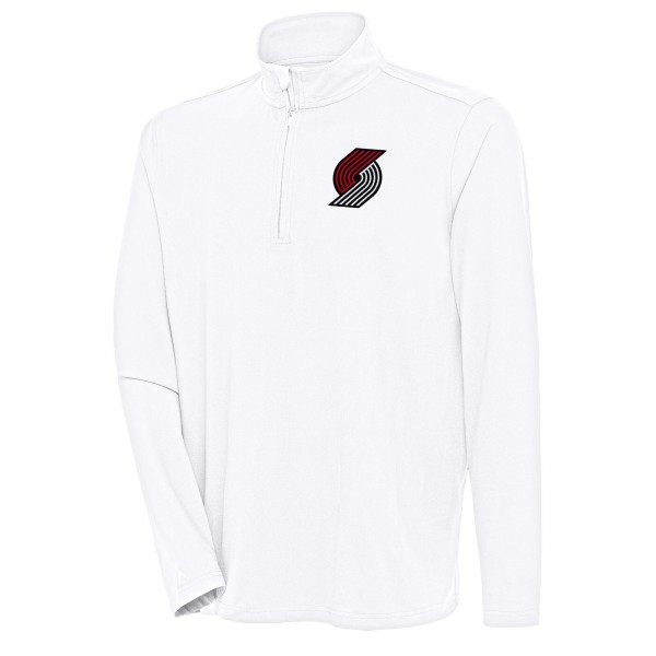 Кофта на короткой молнии Portland Trail Blazers Antigua Hunk - White