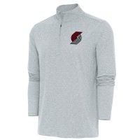Кофта на короткой молнии Portland Trail Blazers Antigua Hunk - Heather Gray