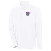 Кофта на короткой молнии Sacramento Kings Antigua Hunk - White