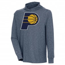 Футболка с длинным рукавом с капюшоном Indiana Pacers Antigua Saga - Heather Navy