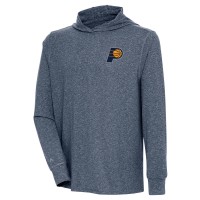 Футболка с длинным рукавом с капюшоном Indiana Pacers Antigua Saga - Heather Navy