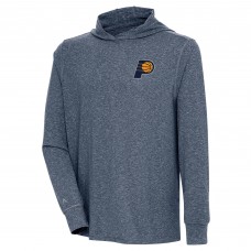 Футболка с длинным рукавом с капюшоном Indiana Pacers Antigua Saga - Heather Navy