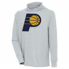 Футболка с длинным рукавом с капюшоном Indiana Pacers Antigua Saga - Heather Gray