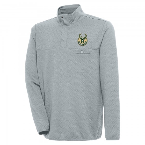 Кофта на кнопках Milwaukee Bucks Antigua Steamer - Gray