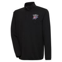 Oklahoma City Thunder Antigua Black Steamer Quarter-Snap Pullover Top