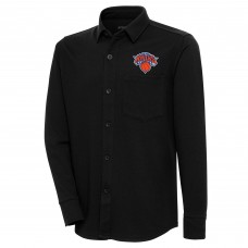 New York Knicks Antigua Steamer Button-Up Shacket - Black