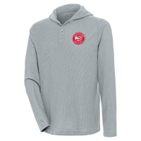 Футболка с длинным рукавом Atlanta Hawks Antigua Strong Hold Henley - Gray
