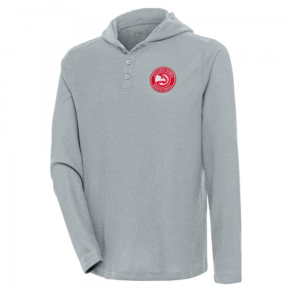 Футболка с длинным рукавом Atlanta Hawks Antigua Strong Hold Henley - Gray