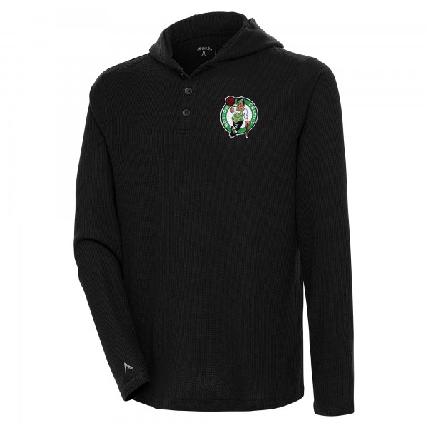 Футболка с длинным рукавом Boston Celtics Antigua Strong Hold Henley - Black