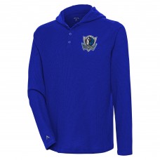 Футболка с длинным рукавом Dallas Mavericks Antigua Strong Hold Henley - Royal