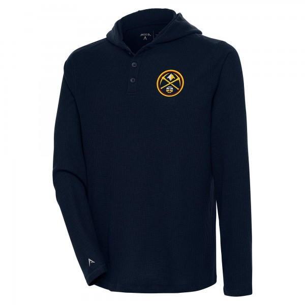 Футболка с длинным рукавом Denver Nuggets Antigua Strong Hold Henley - Navy