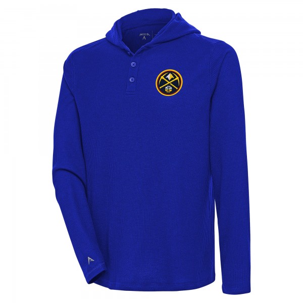 Футболка с длинным рукавом Denver Nuggets Antigua Strong Hold Henley - Royal