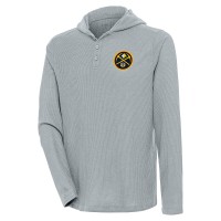Футболка с длинным рукавом Denver Nuggets Antigua Strong Hold Henley - Gray