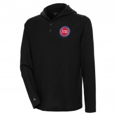 Футболка с длинным рукавом Detroit Pistons Antigua Strong Hold Henley - Black