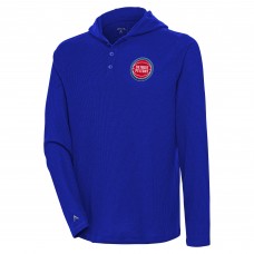 Футболка с длинным рукавом Detroit Pistons Antigua Strong Hold Henley - Royal