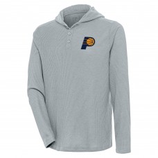 Футболка с длинным рукавом с капюшоном Indiana Pacers Antigua Strong Hold Henley - Gray