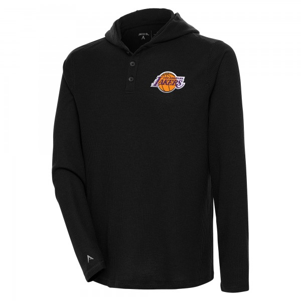 Футболка с длинным рукавом Los Angeles Lakers Antigua Strong Hold Henley - Black