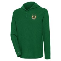 Футболка с длинным рукавом Milwaukee Bucks Antigua Strong Hold Henley - Hunter Green