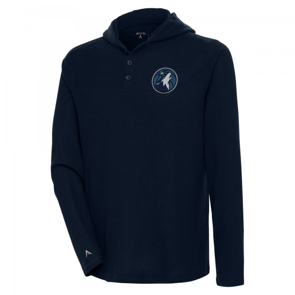 Футболка с длинным рукавом Minnesota Timberwolves Antigua Strong Hold Henley - Navy