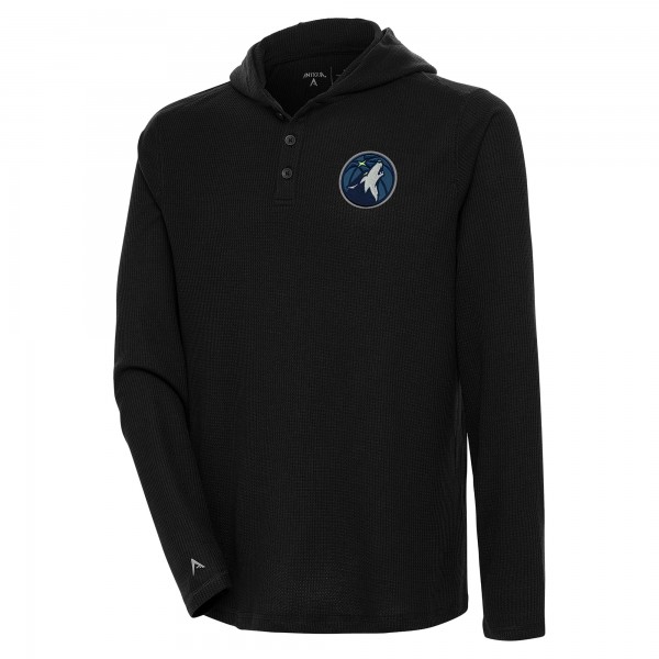 Футболка с длинным рукавом Minnesota Timberwolves Antigua Strong Hold Henley - Black