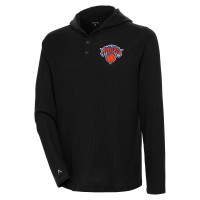 Футболка с длинным рукавом New York Knicks Antigua Strong Hold Henley - Black