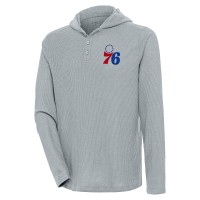 Футболка с длинным рукавом Philadelphia 76ers Antigua Strong Hold Henley - Gray