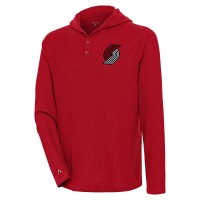 Футболка с длинным рукавом Portland Trail Blazers Antigua Strong Hold Henley - Red