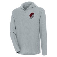 Футболка с длинным рукавом Portland Trail Blazers Antigua Strong Hold Henley - Gray
