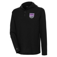 Футболка с длинным рукавом Sacramento Kings Antigua Strong Hold Henley - Black