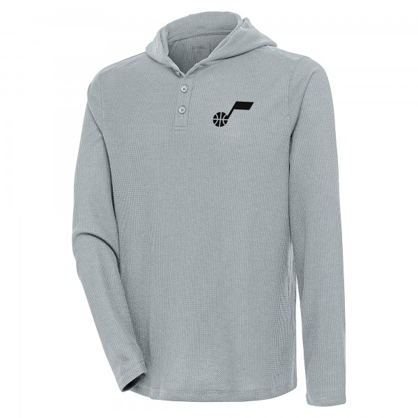 Футболка с длинным рукавом Utah Jazz Antigua Strong Hold Henley - Gray