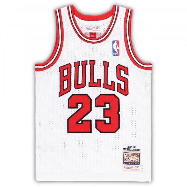 Джерси Дошкольнику Chicago Bulls Michael Jordan Mitchell & Ness White 1997/98 Hardwood Classics Authentic
