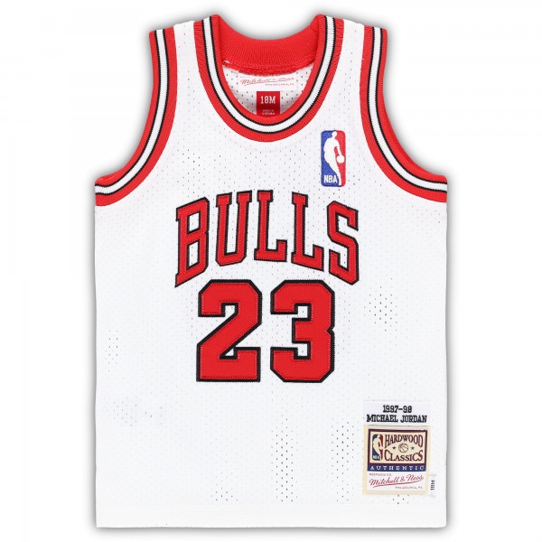 Малышам Chicago Bulls Michael Jordan Mitchell & Ness White 1997/98 Hardwood Classics Authentic Jersey