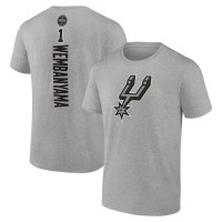 Футболка Victor Wembanyama San Antonio Spurs Playmaker Name & Number - Heather Gray