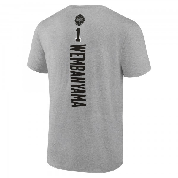 Футболка Victor Wembanyama San Antonio Spurs Playmaker Name & Number - Heather Gray