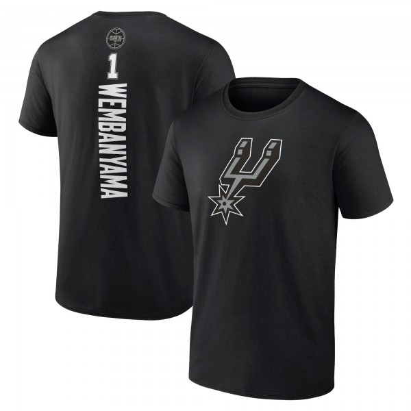 Футболка Victor Wembanyama San Antonio Spurs Playmaker Name & Number - Black