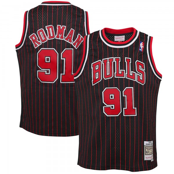 Игровая джерси Youth Chicago Bulls Dennis Rodman Mitchell & Ness Black 1995/96 Hardwood Classics