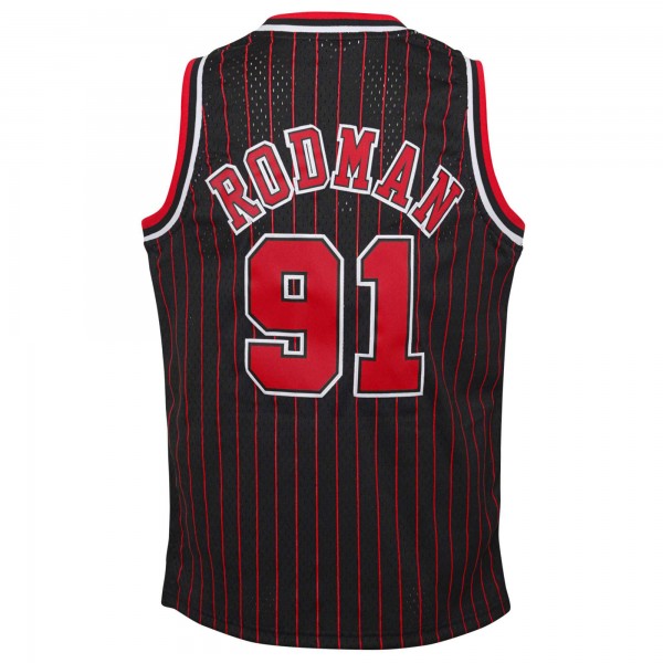 Игровая джерси Youth Chicago Bulls Dennis Rodman Mitchell & Ness Black 1995/96 Hardwood Classics