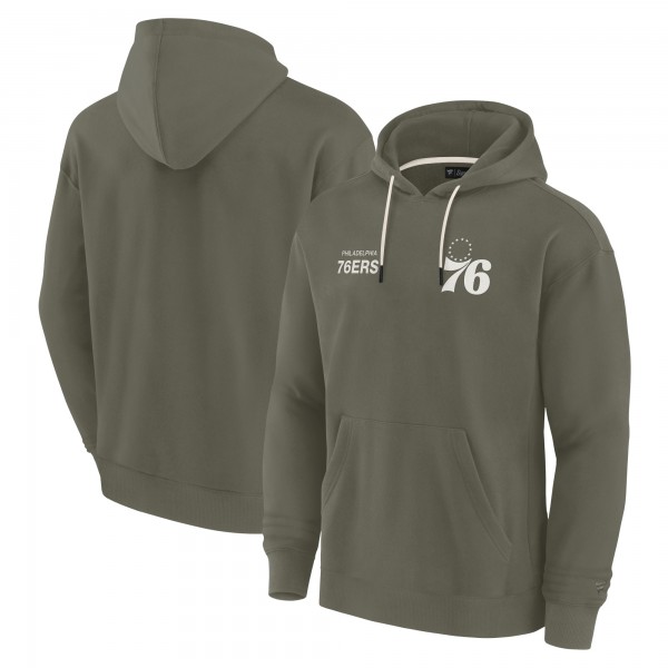 Unisex Philadelphia 76ers Fanatics Olive Elements Super Soft Fleece Pullover Hoodie
