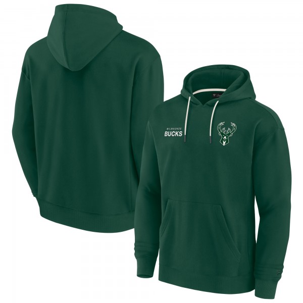 Unisex Milwaukee Bucks Fanatics Hunter Green Elements Super Soft Fleece Pullover Hoodie