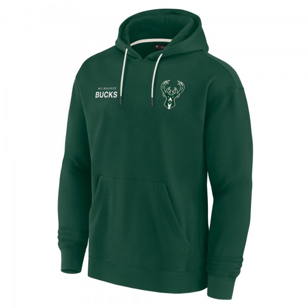 Unisex Milwaukee Bucks Fanatics Hunter Green Elements Super Soft Fleece Pullover Hoodie