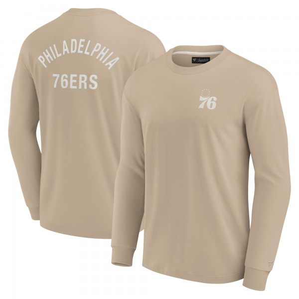 Unisex Philadelphia 76ers Fanatics Khaki Elements Super Soft Long Sleeve T-Shirt
