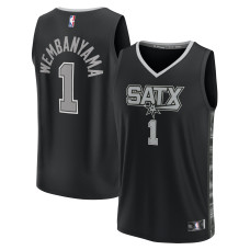Подростковая San Antonio Spurs Victor Wembanyama Fanatics Black Fast Break Jersey - Statement Edition