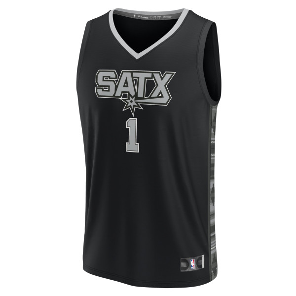 Подростковая San Antonio Spurs Victor Wembanyama Fanatics Black Fast Break Jersey - Statement Edition