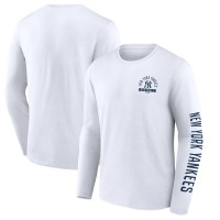 New York Yankees Fanatics White Press Box Long Sleeve T-Shirt