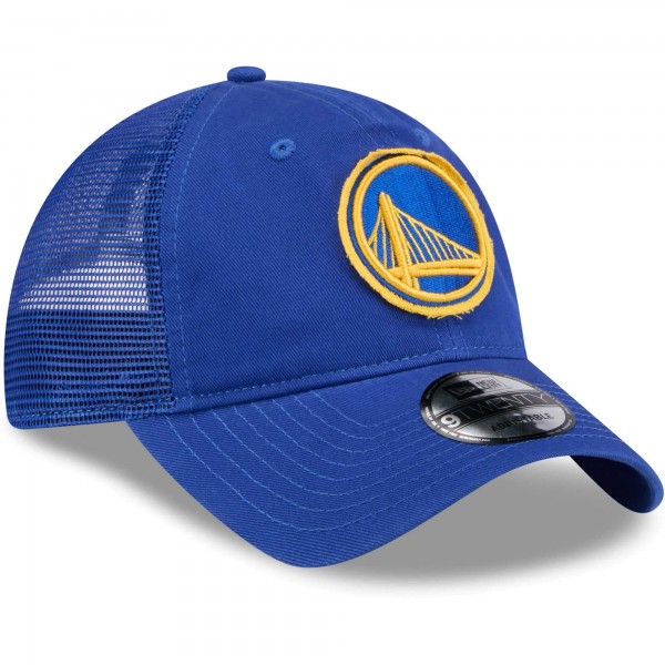 Бейсболка Golden State Warriors New Era Rough Edge Logo Trucker 9TWENTY - Royal