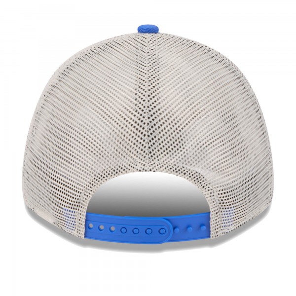 Бейсболка Dallas Mavericks New Era Throwback Patch Trucker 9FORTY - Khaki/Blue
