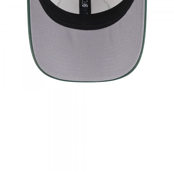 Бейсболка Milwaukee Bucks New Era Khaki/Hunter Green Throwback Patch Trucker 9FORTY