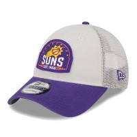 Бейсболка Phoenix Suns New Era Khaki/Purple Throwback Patch Trucker 9FORTY