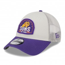 Бейсболка Phoenix Suns New Era Khaki/Purple Throwback Patch Trucker 9FORTY