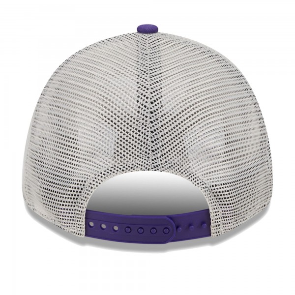 Бейсболка Phoenix Suns New Era Khaki/Purple Throwback Patch Trucker 9FORTY